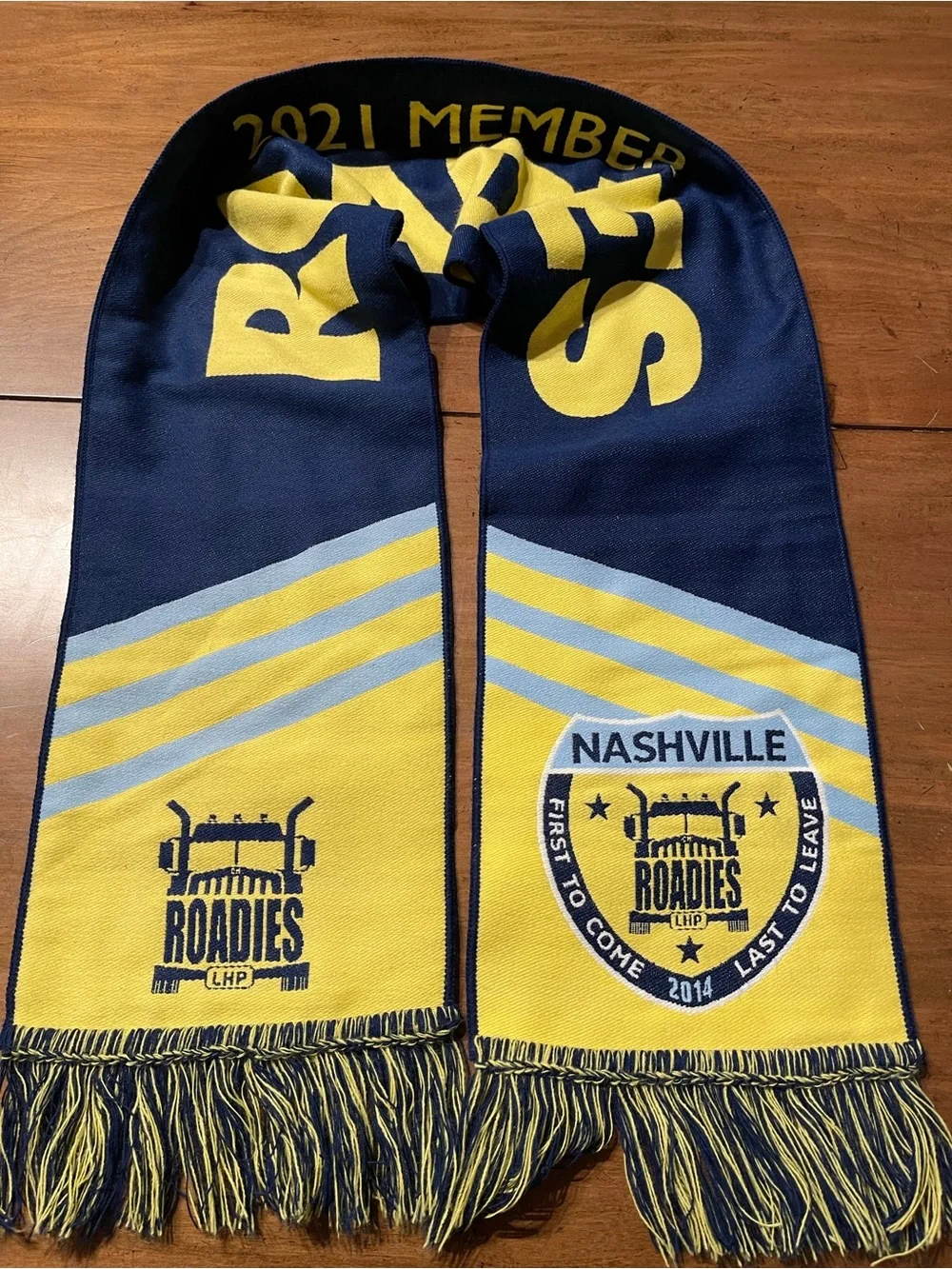 Nashville SC “Roadies” Yellow and Navy Nashville Fan Scarf
